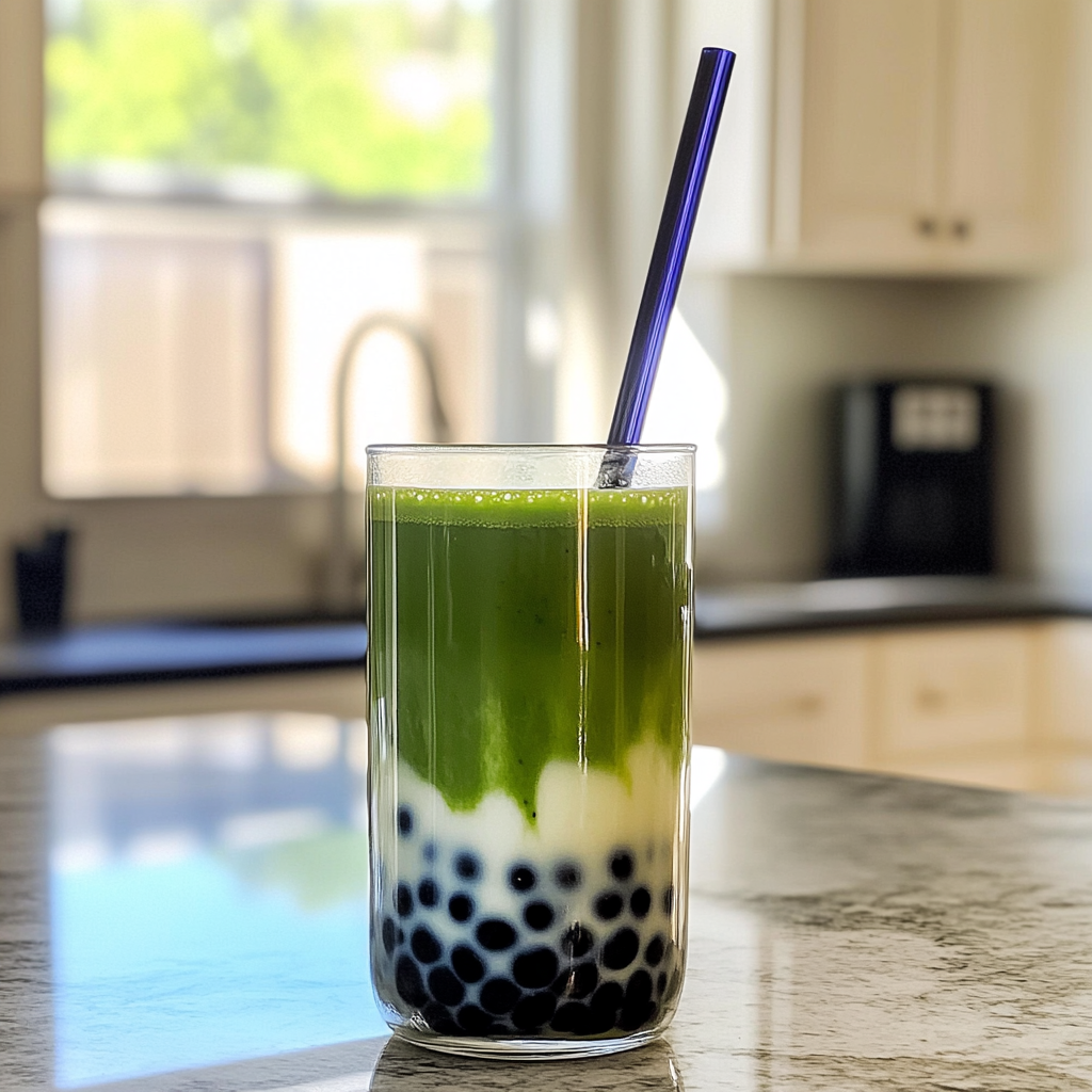 Homemade Matcha Bubble Tea