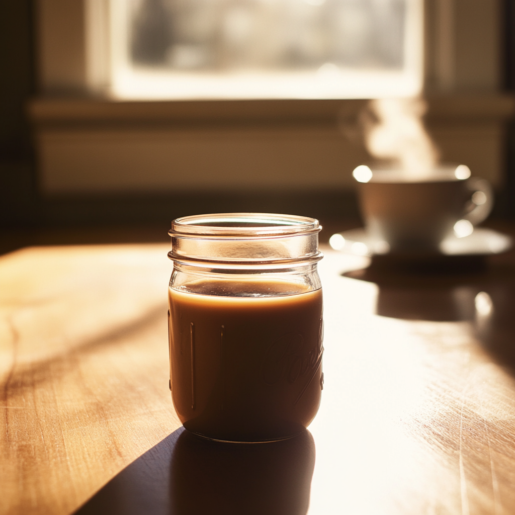 Homemade Salted Caramel Coffee Creamer